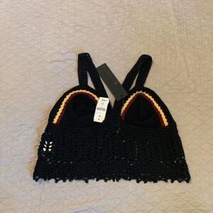 Elli White crochet top LF Tops Black & Red S